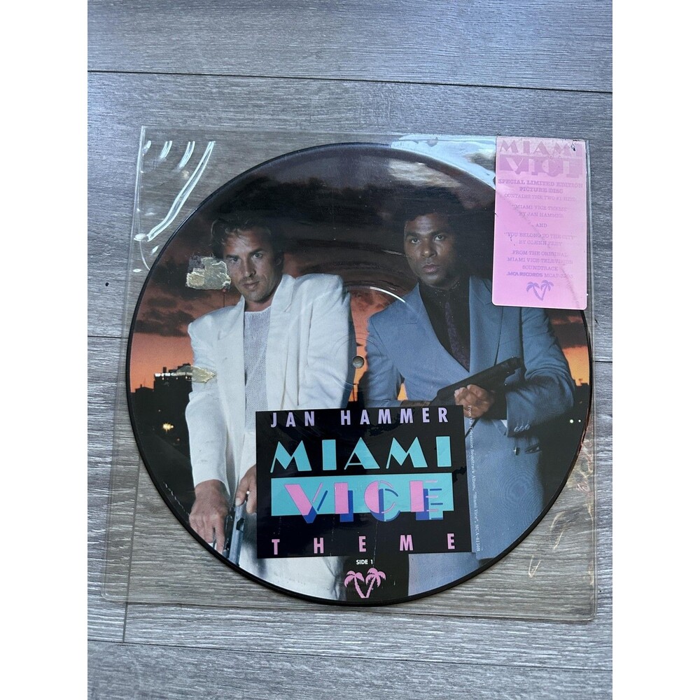 Vintage Jan Hammer Miami Vice Theme Picture Disc Vinyl Glenn Frey 1985 12 Inch